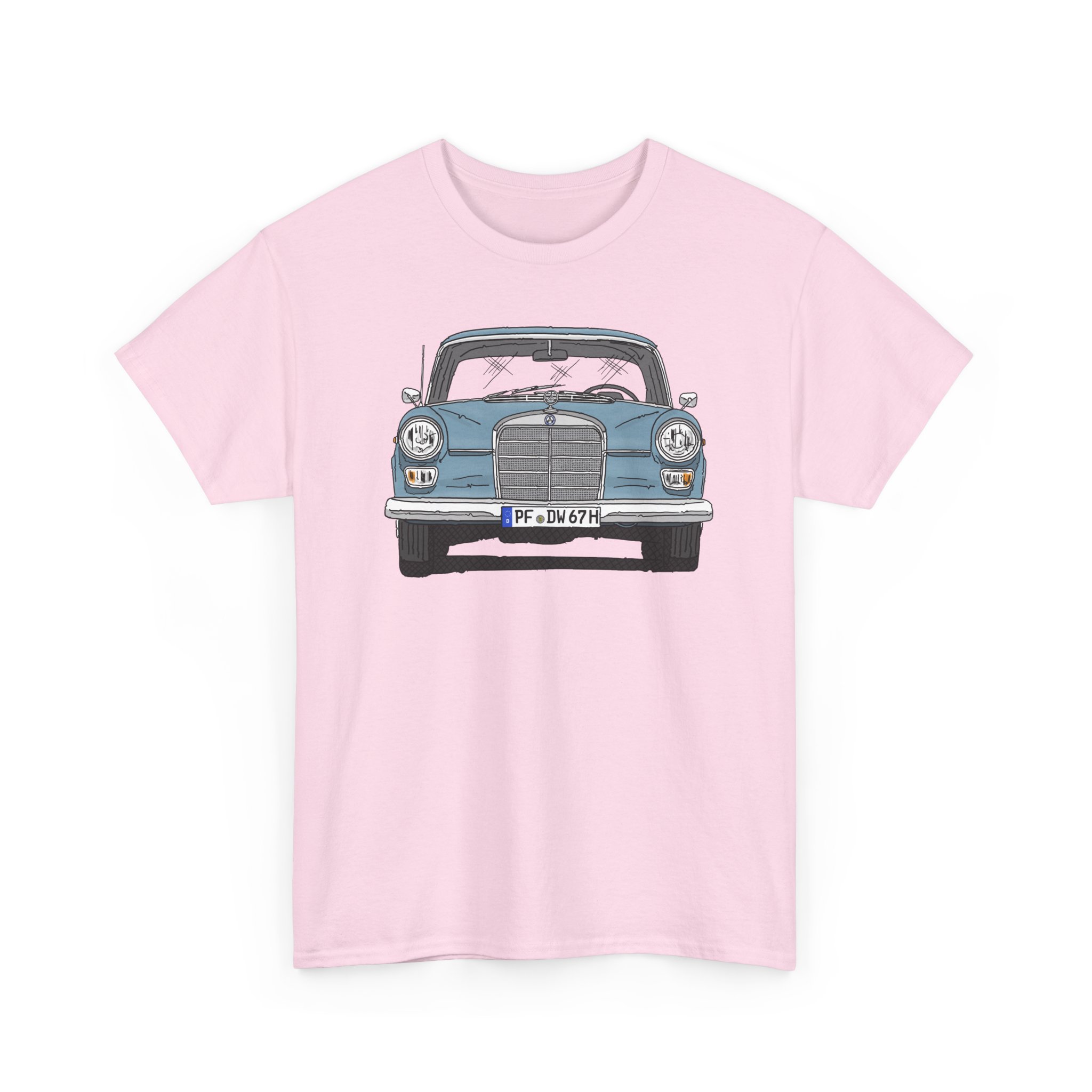 T-Shirt, Mercedes W110, Heckflosse, Strichzeichnung, Blau, PF DW 67H – Bild 11