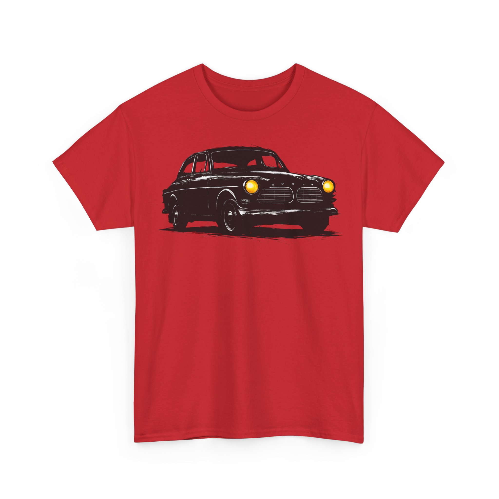 T-Shirt, Volvo Amazon, Kritzel-Kratzel-Auto, großer feiner Druck