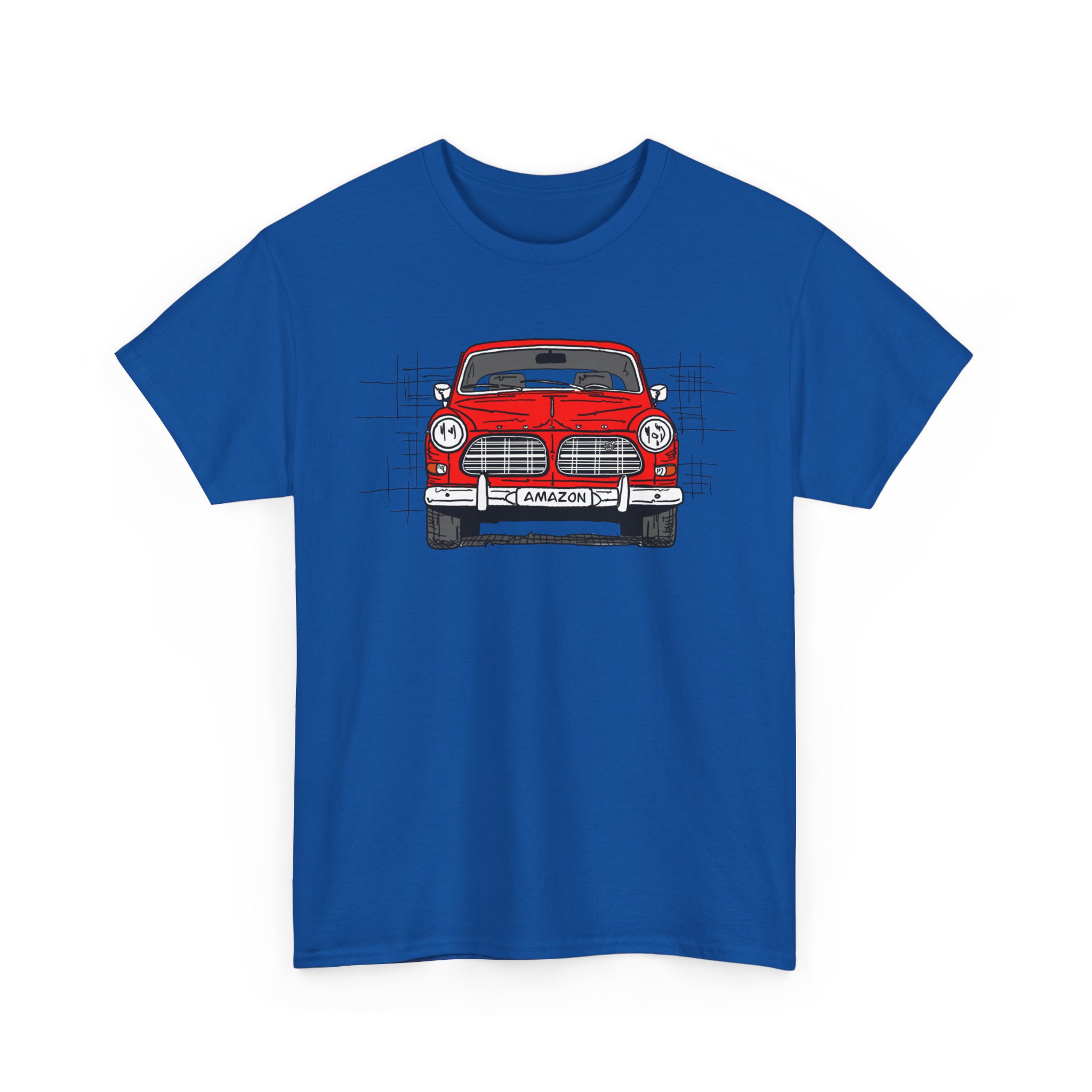 T-Shirt, Volvo Amazon, Strichzeichnung, Rot, personalisierbar – Bild 32