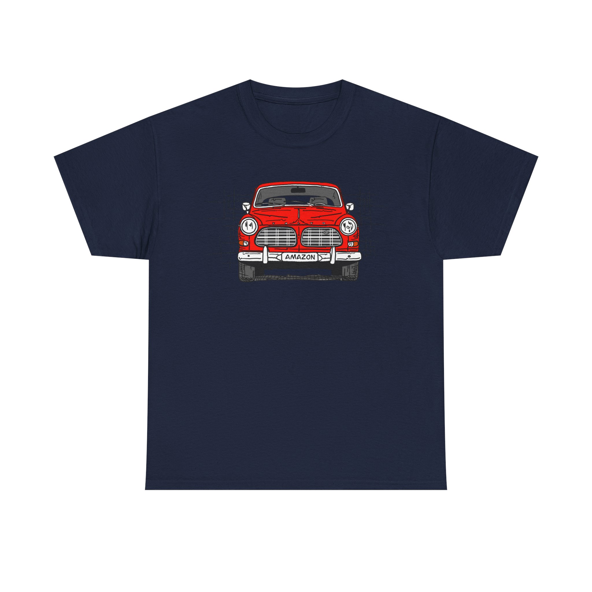 T-Shirt, Volvo Amazon, Strichzeichnung, Rot, personalisierbar – Bild 33