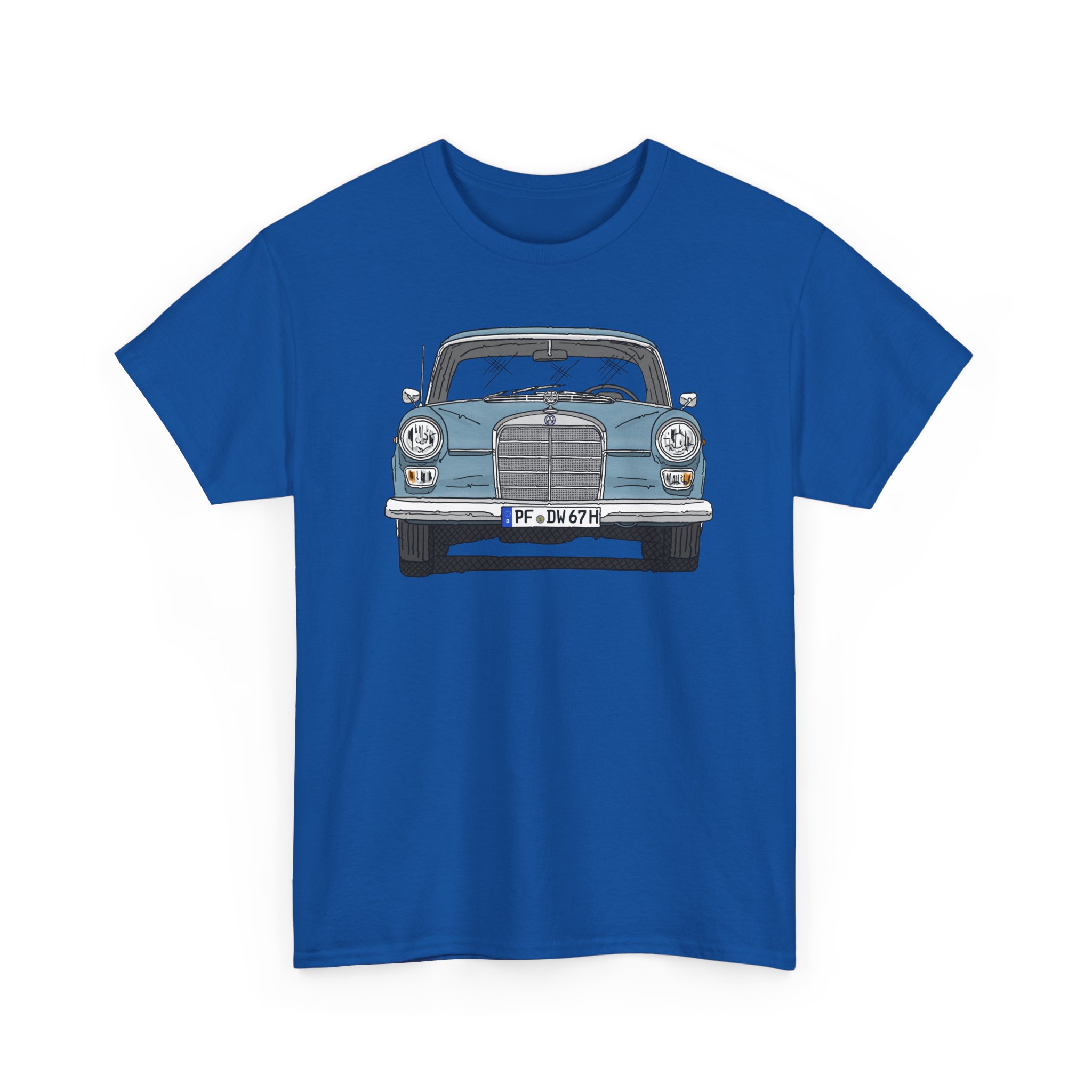 T-Shirt, Mercedes W110, Heckflosse, Strichzeichnung, Blau, PF DW 67H – Bild 9