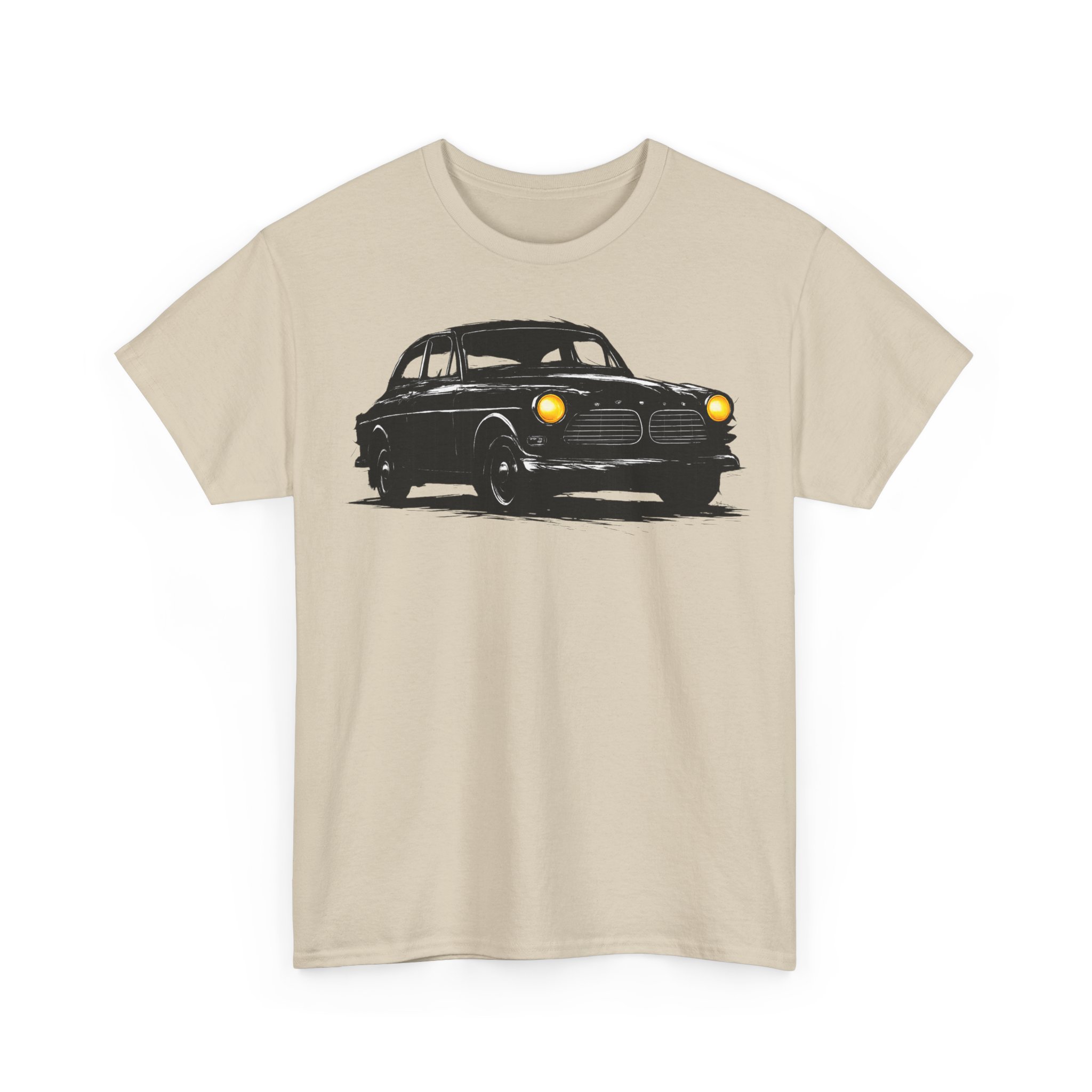 T-Shirt, Volvo Amazon, Kritzel-Kratzel-Auto, großer feiner Druck – Bild 3