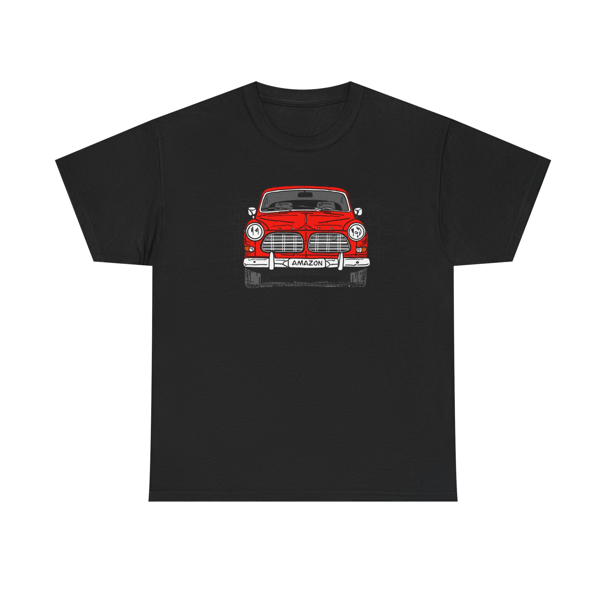 T-Shirt, Volvo Amazon, Strichzeichnung, Rot, personalisierbar – Bild 9