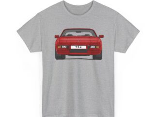T-Shirt, Porsche 924, Strichzeichnung, Rot, eigenes Kennzeichen möglich