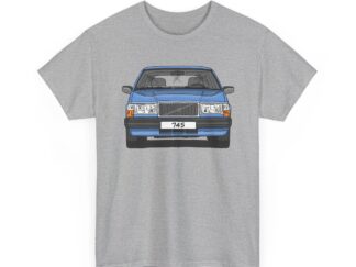 T-Shirt, Volvo 740/745, Strichzeichnung, Hellblau, eigenes Kennzeichen möglich