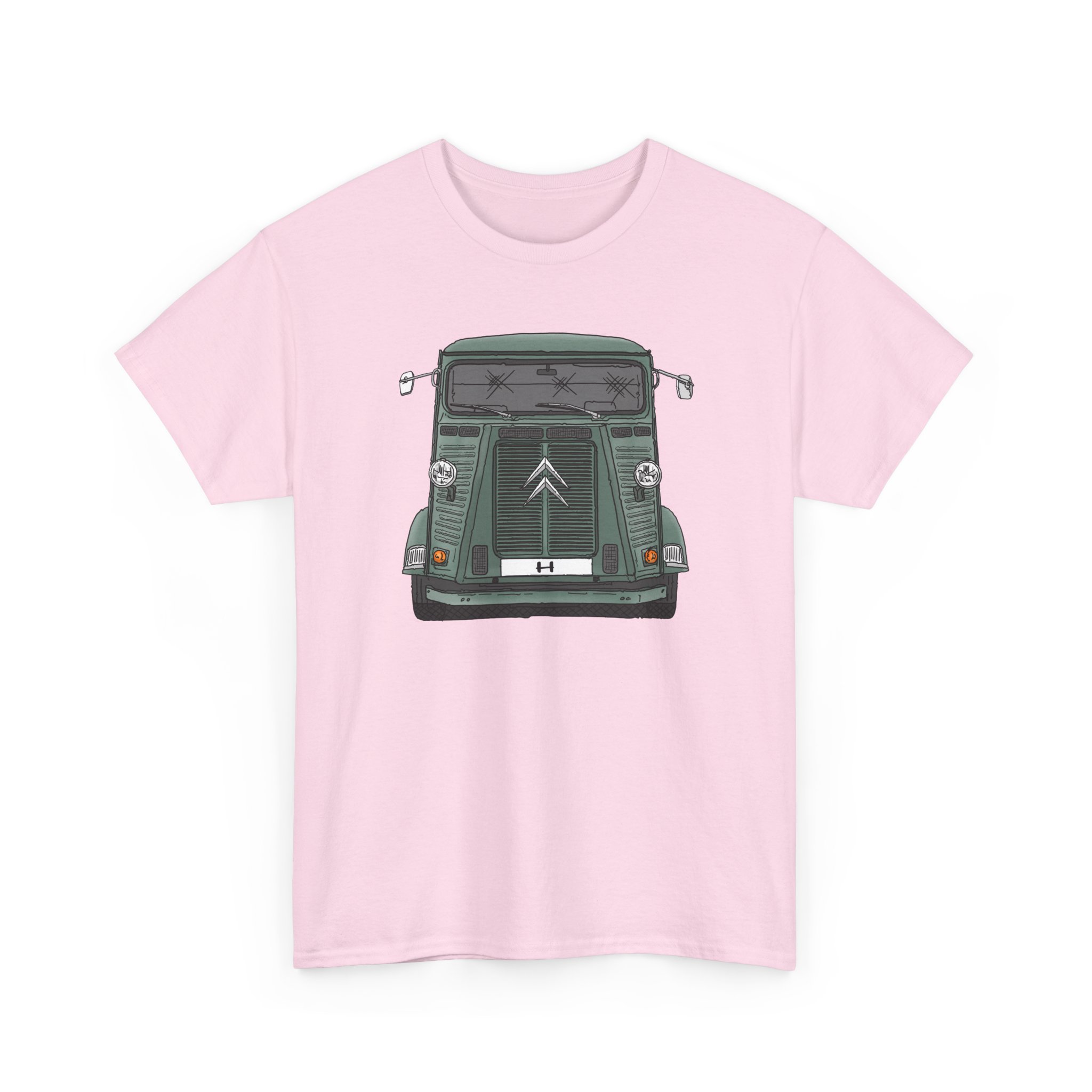 T-Shirt, Citroen H, Strichzeichnung, Grün, eigenes Kennzeichen möglich – Bild 10