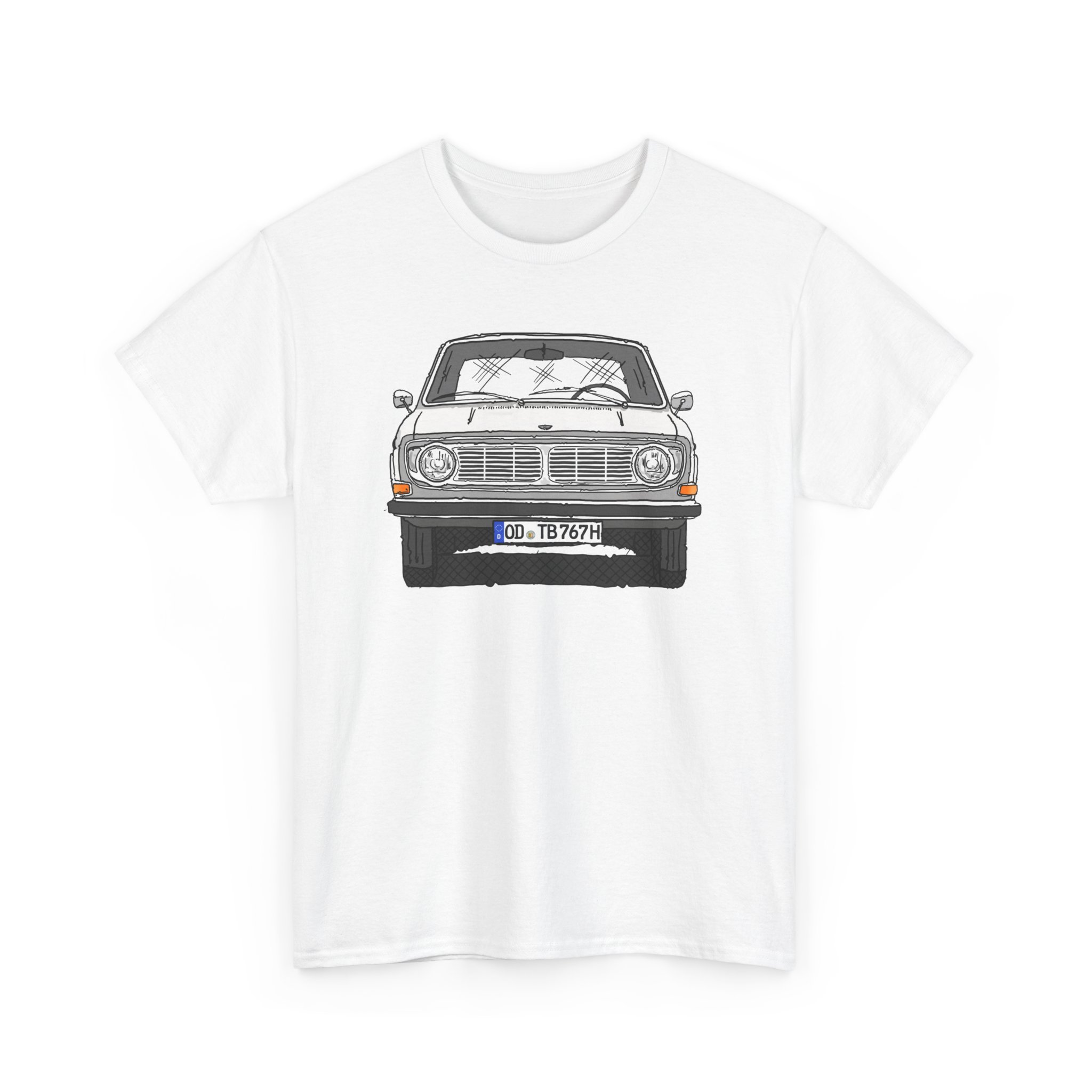 T-Shirt, Volvo 140/142, Strichzeichnung, Weiß, OD TB 767H – Bild 7