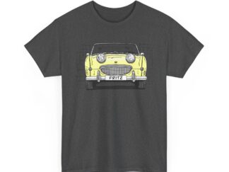 T-Shirt, Austin-Healey Sprite Mk1, Frogeye, Strichzeichnung, Hellgelb, FRITZ