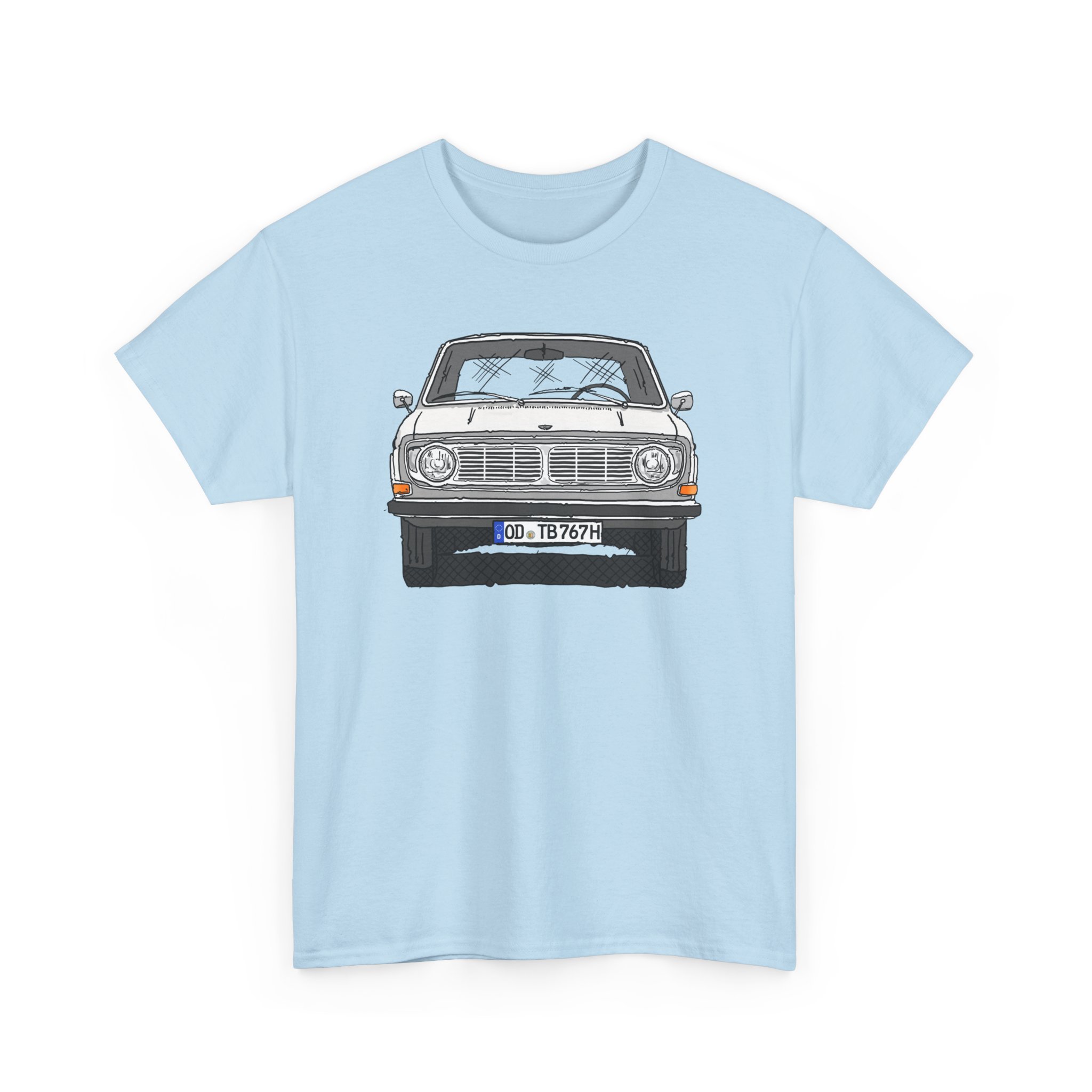 T-Shirt, Volvo 140/142, Strichzeichnung, Weiß, OD TB 767H – Bild 3