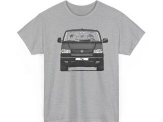 T-Shirt, VW T4 GP, Bulli, Strichzeichnung, Schwarz, eigenes Kennzeichen möglich