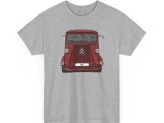 T-Shirt, Citroen H, Strichzeichnung, Rot, eigenes Kennzeichen möglich