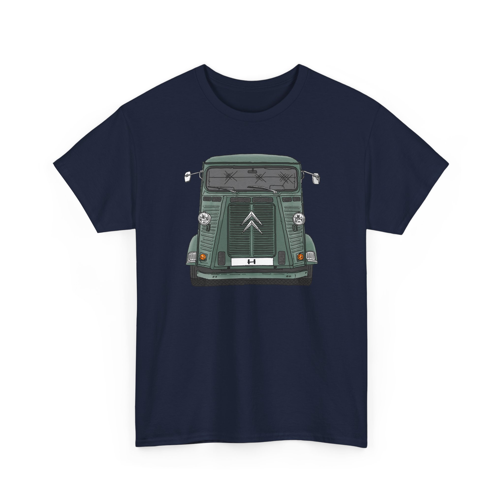 T-Shirt, Citroen H, Strichzeichnung, Grün, eigenes Kennzeichen möglich – Bild 9