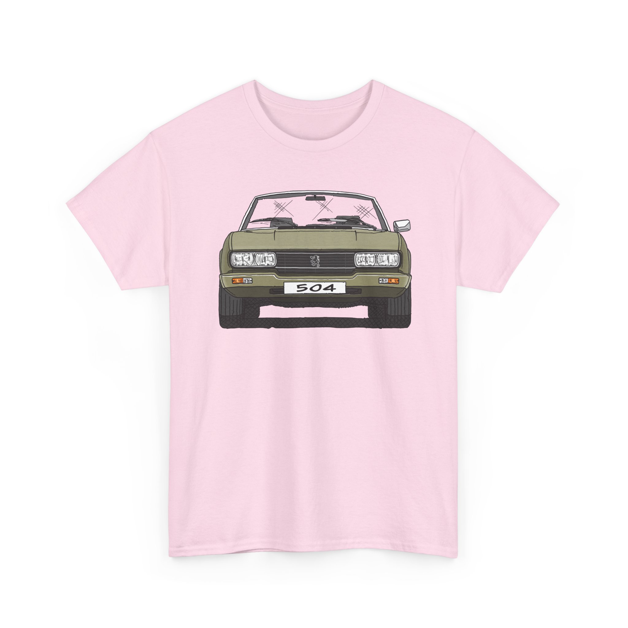 T-Shirt, Peugeot 504 Cabrio, Strichzeichnung, Grün, eigenes Kennzeichen möglich – Bild 10