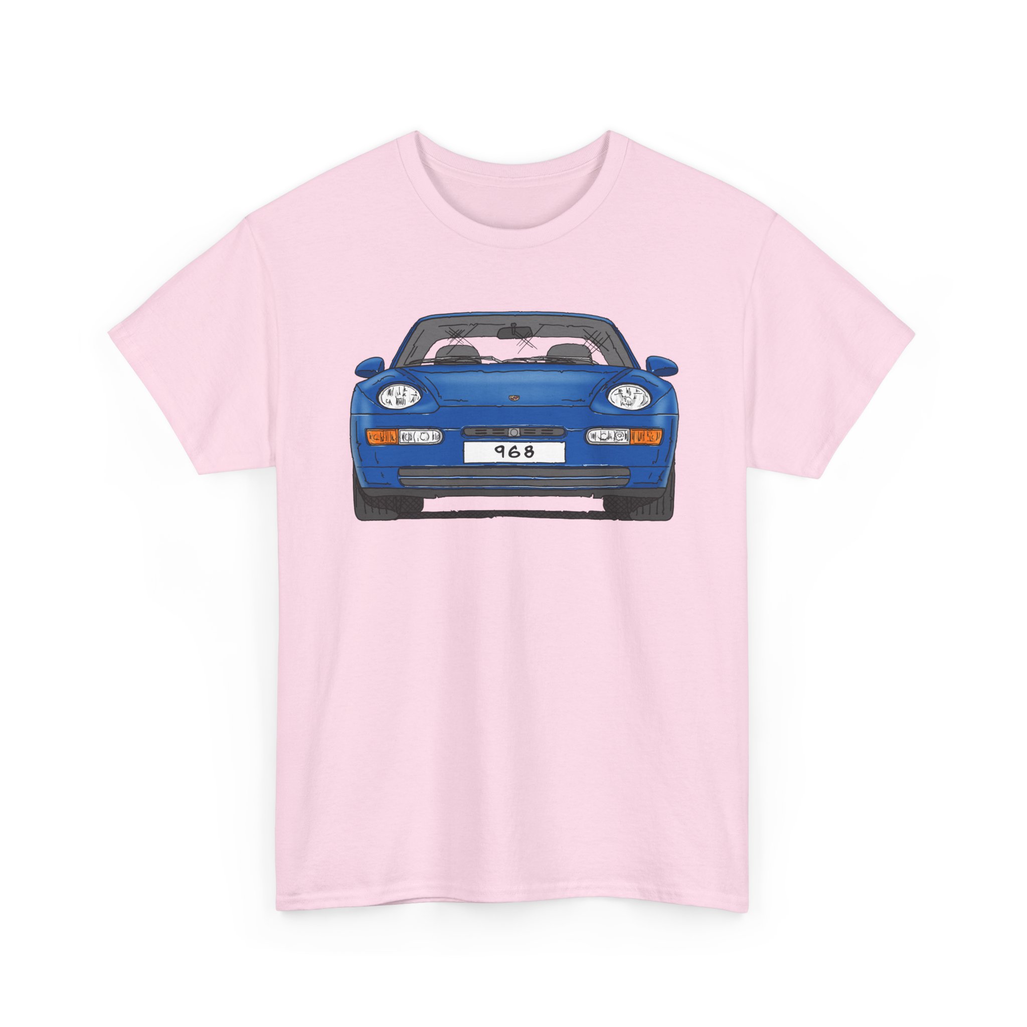 T-Shirt, Porsche 968, Strichzeichnung, Blau, eigenes Kennzeichen möglich – Bild 10
