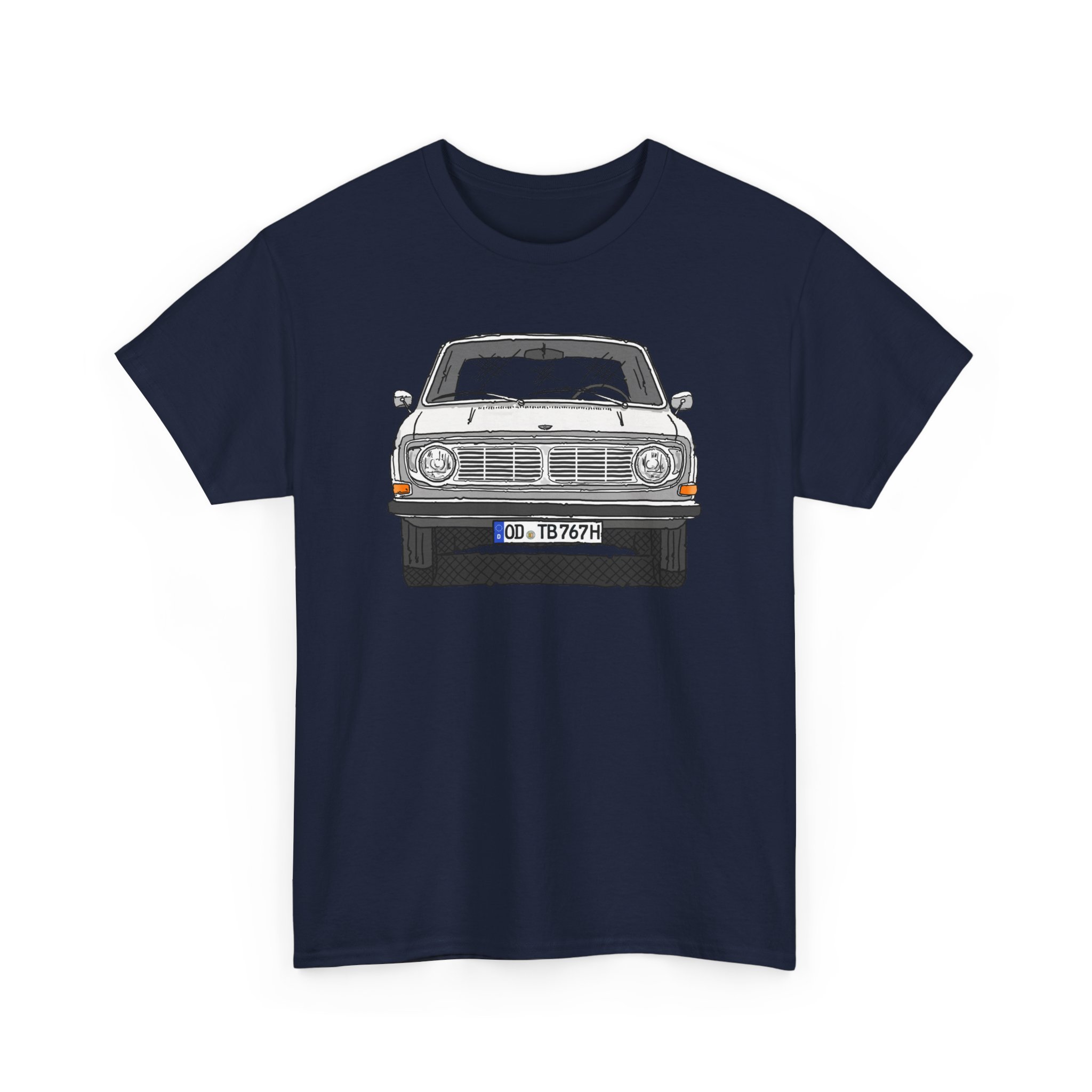 T-Shirt, Volvo 140/142, Strichzeichnung, Weiß, OD TB 767H – Bild 4