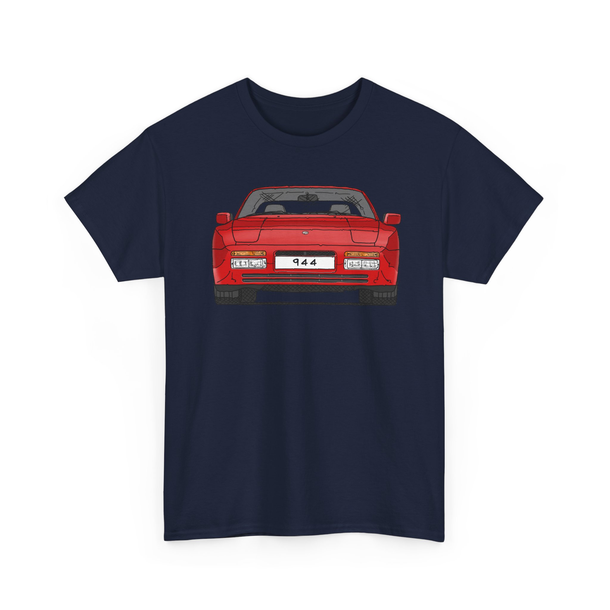T-Shirt, Porsche 944, Strichzeichnung, Rot, eigenes Kennzeichen möglich – Bild 9