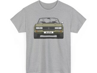 T-Shirt, Peugeot 504 Cabrio, Strichzeichnung, Grün, eigenes Kennzeichen möglich