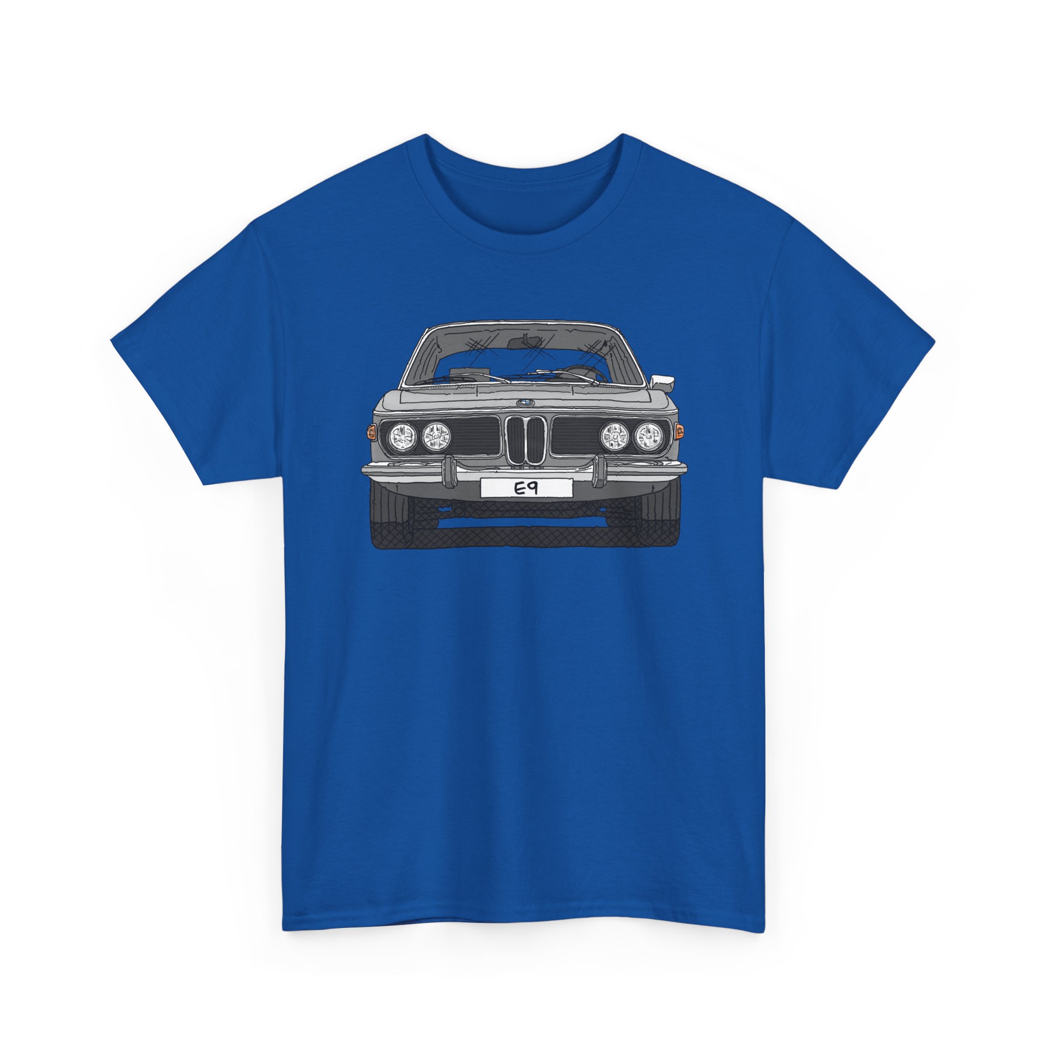 T-Shirt, BMW E9, Strichzeichnung, Silber, eigenes Kennzeichen möglich – Bild 8