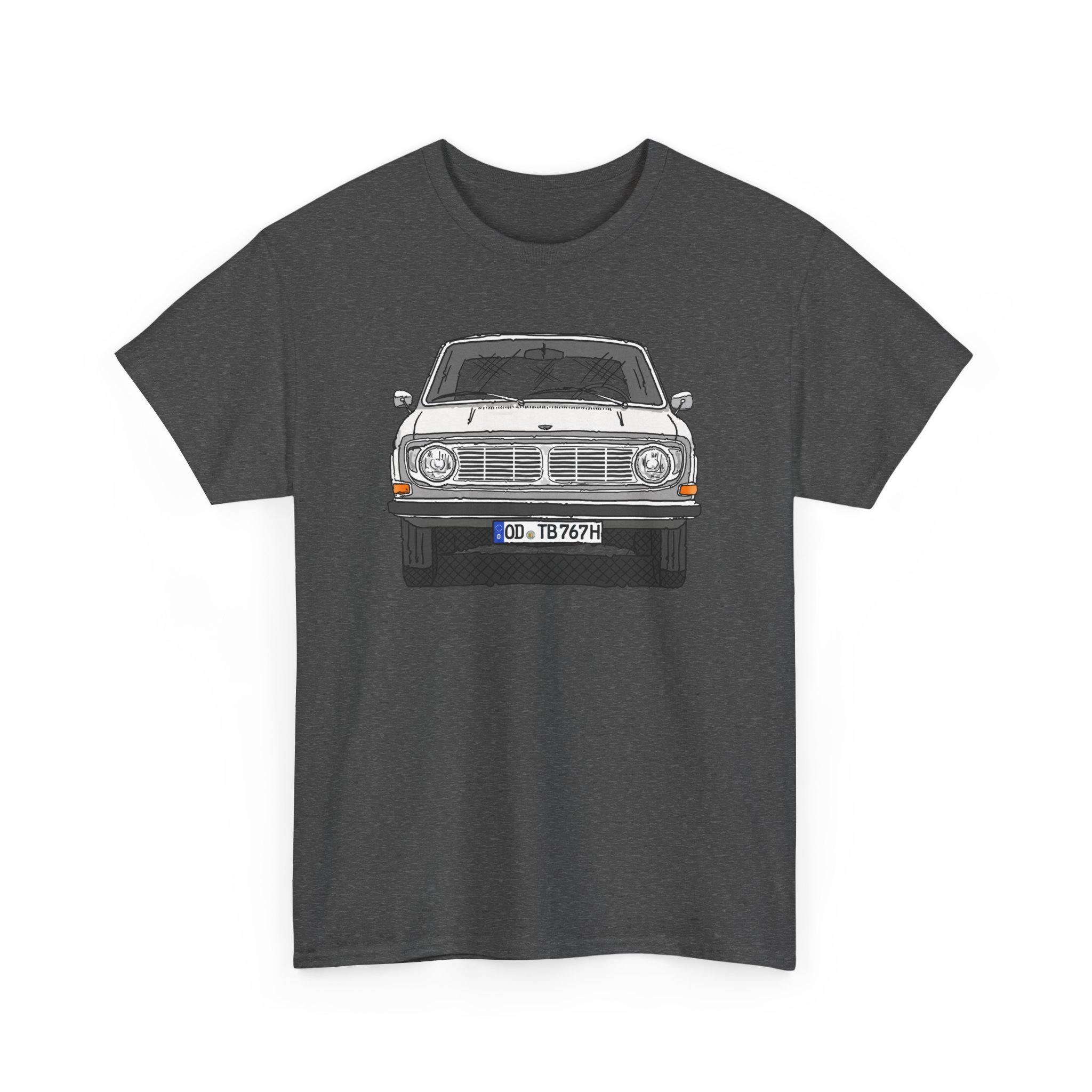 T-Shirt, Volvo 140/142, Strichzeichnung, Weiß, OD TB 767H – Bild 2