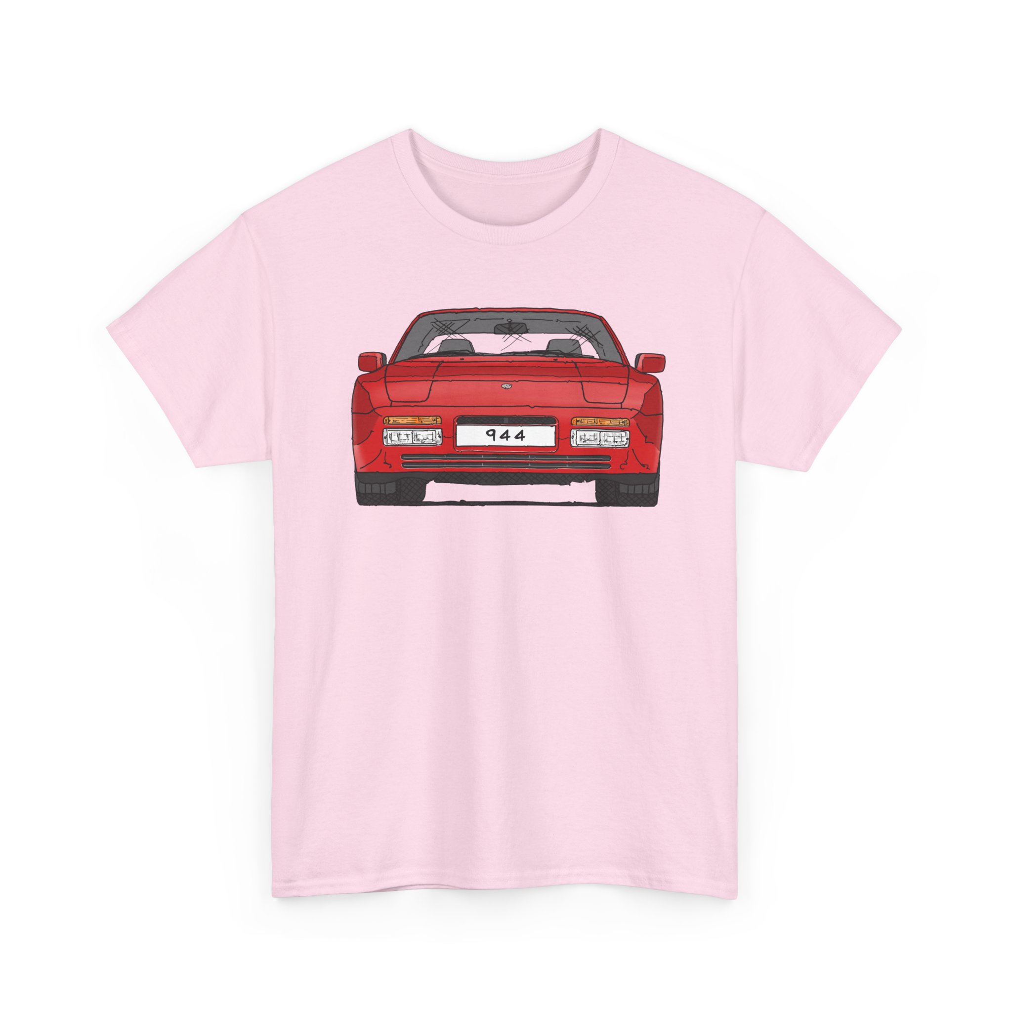 T-Shirt, Porsche 944, Strichzeichnung, Rot, eigenes Kennzeichen möglich – Bild 10