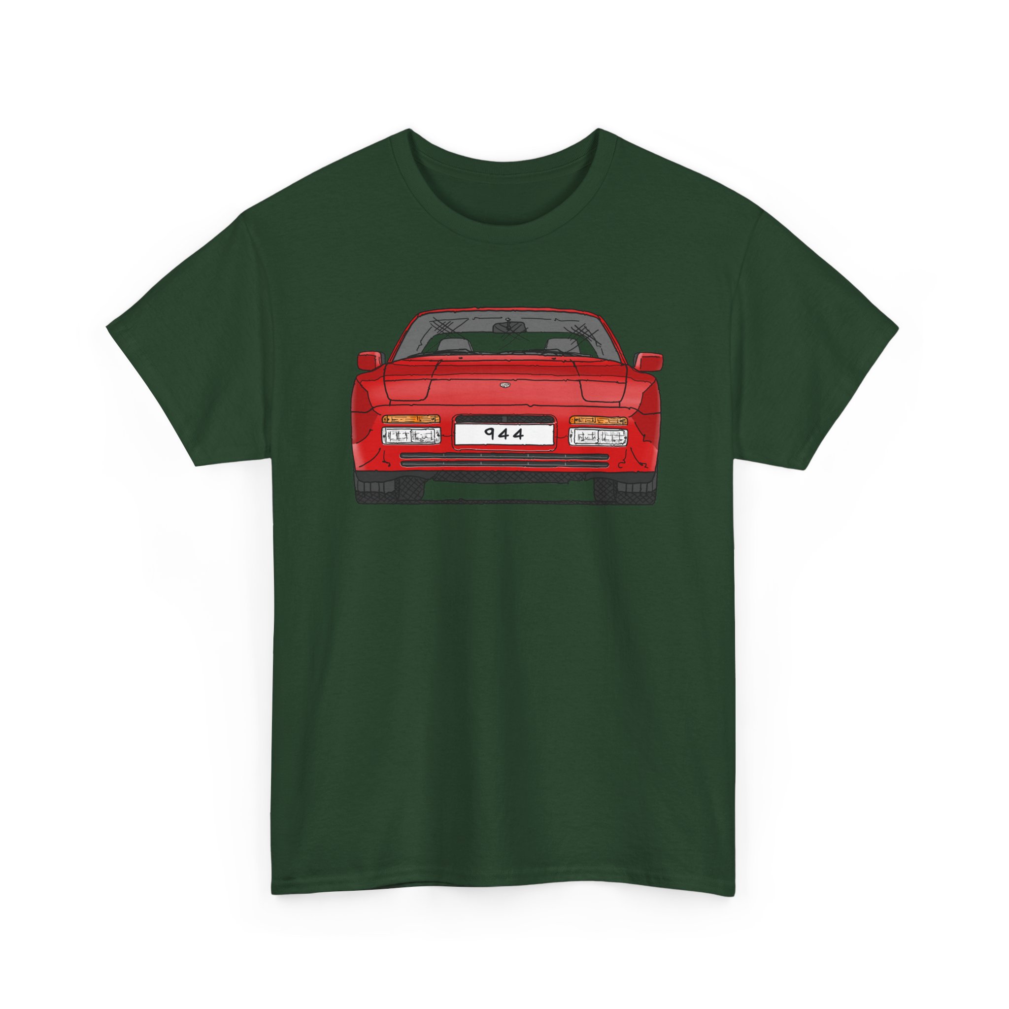 T-Shirt, Porsche 944, Strichzeichnung, Rot, eigenes Kennzeichen möglich – Bild 6