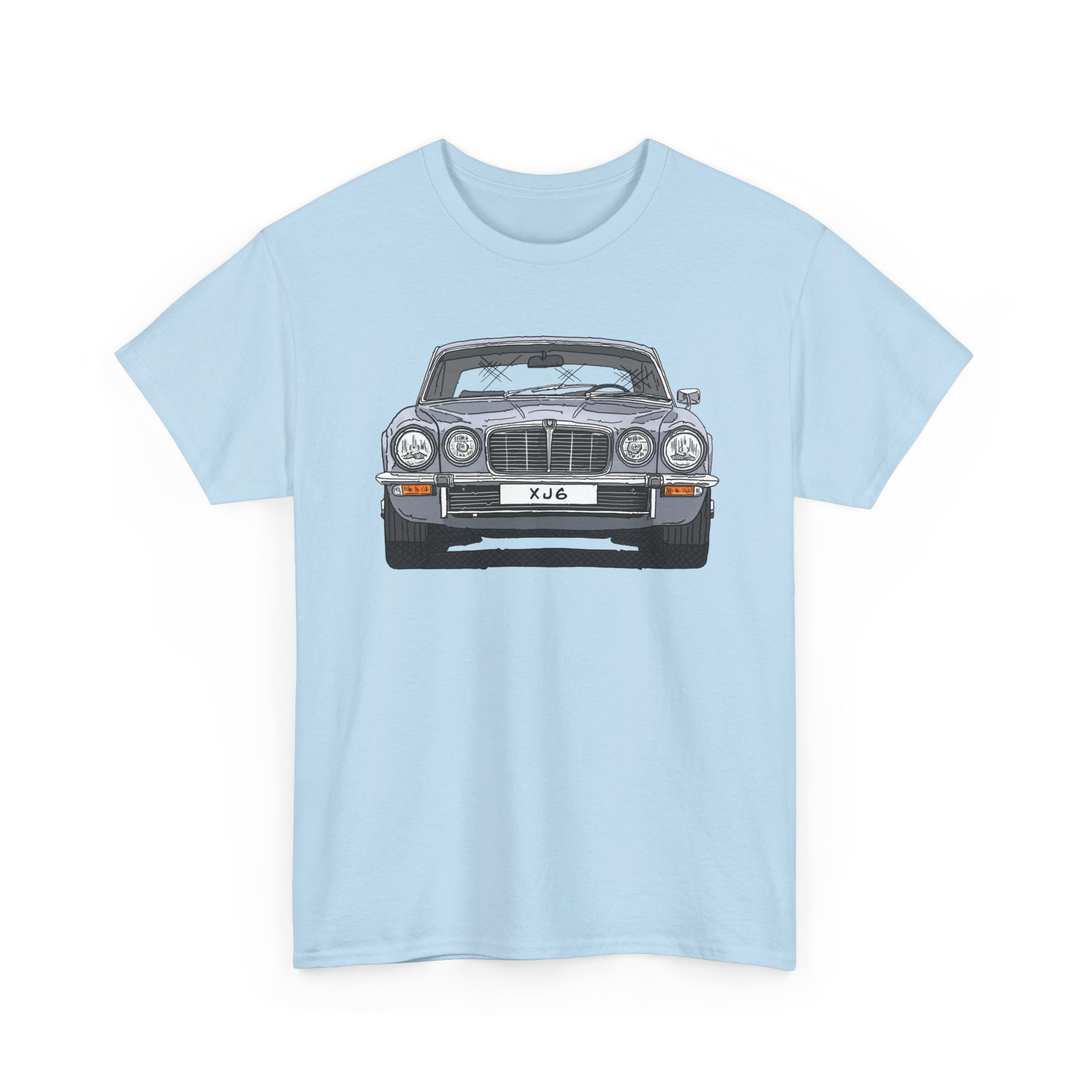T-Shirt, Jaguar XJ6, Serie 2, Strichzeichnung, Silber, eigenes Kennzeichen möglich – Bild 7