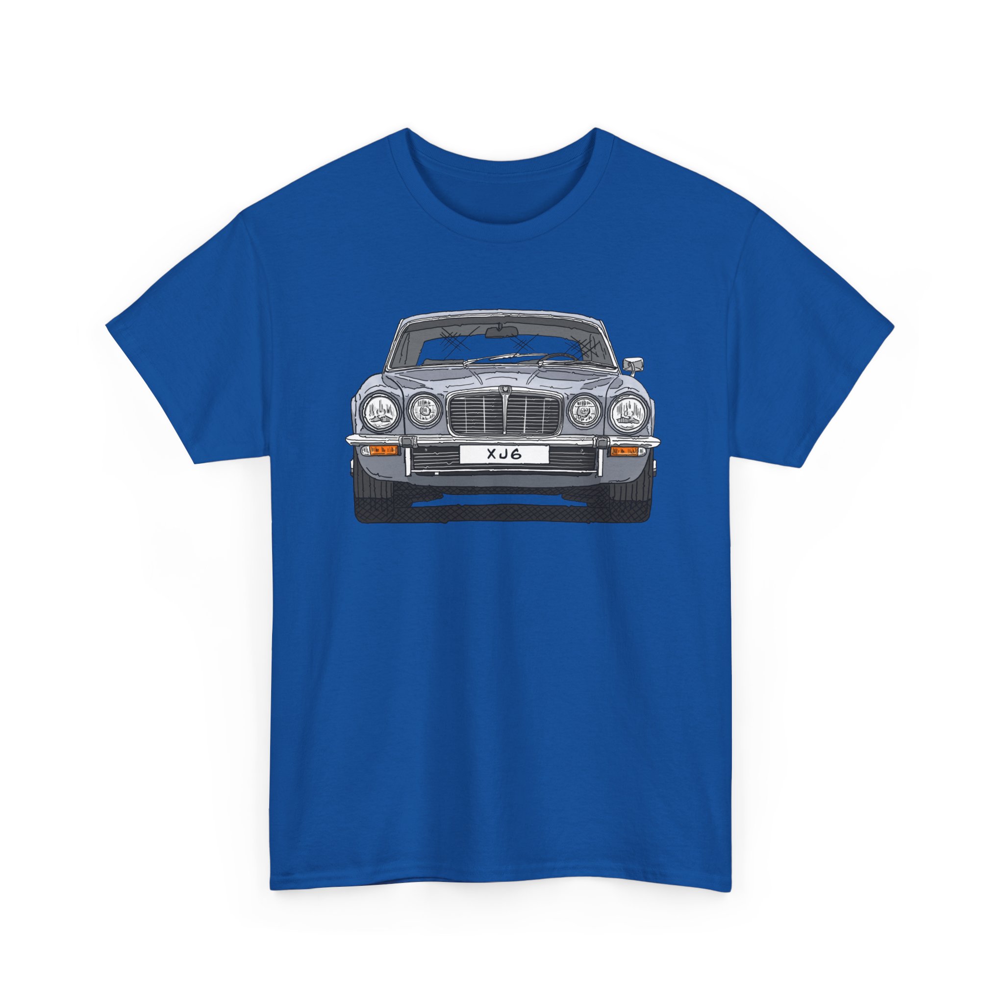 T-Shirt, Jaguar XJ6, Serie 2, Strichzeichnung, Silber, eigenes Kennzeichen möglich – Bild 8