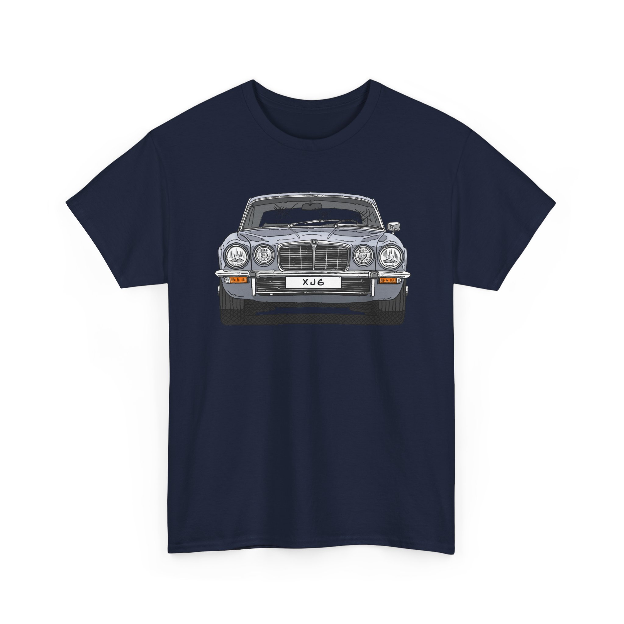 T-Shirt, Jaguar XJ6, Serie 2, Strichzeichnung, Silber, eigenes Kennzeichen möglich – Bild 9