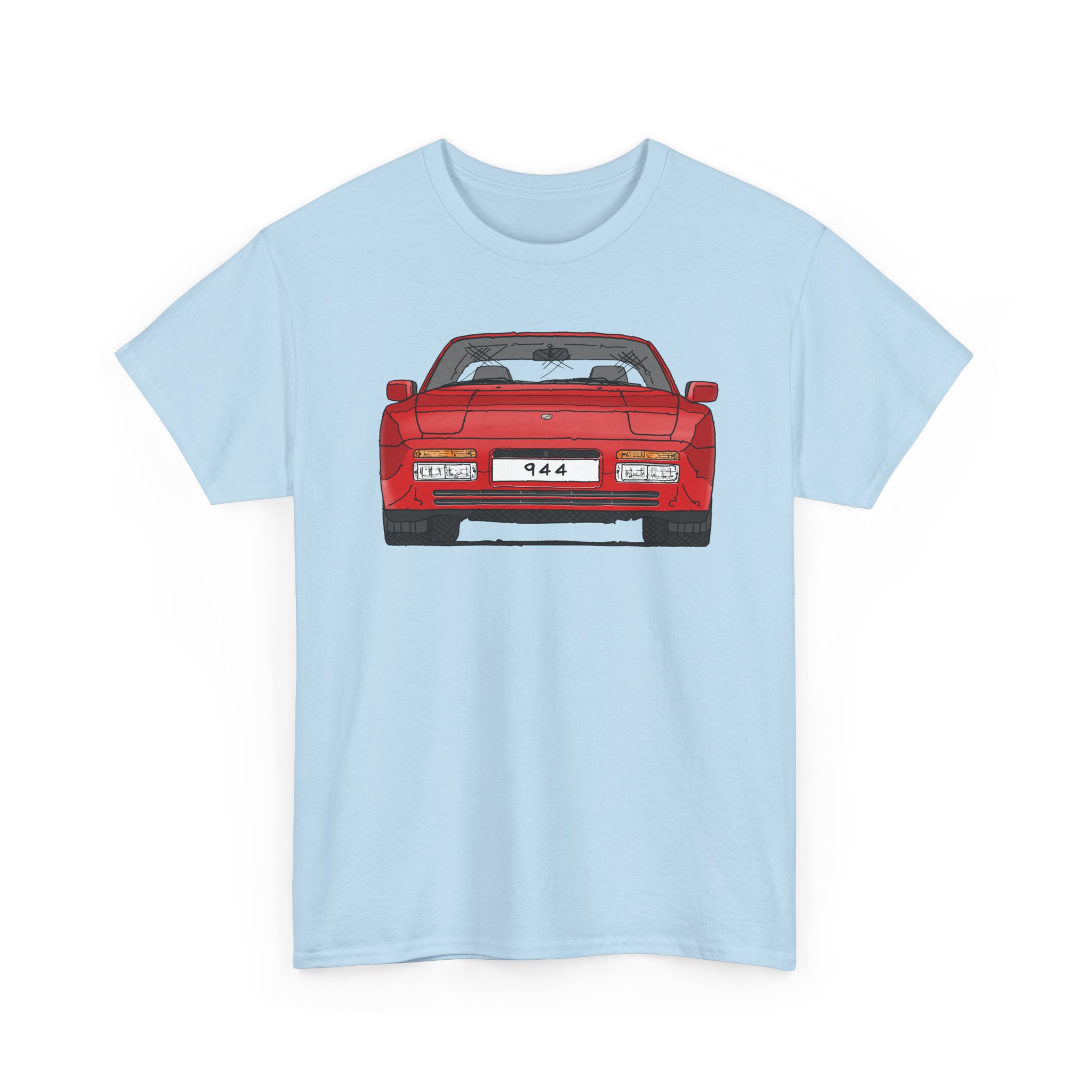 T-Shirt, Porsche 944, Strichzeichnung, Rot, eigenes Kennzeichen möglich – Bild 7