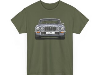 T-Shirt, Jaguar XJ6, Serie 2, Strichzeichnung, Silber, eigenes Kennzeichen möglich