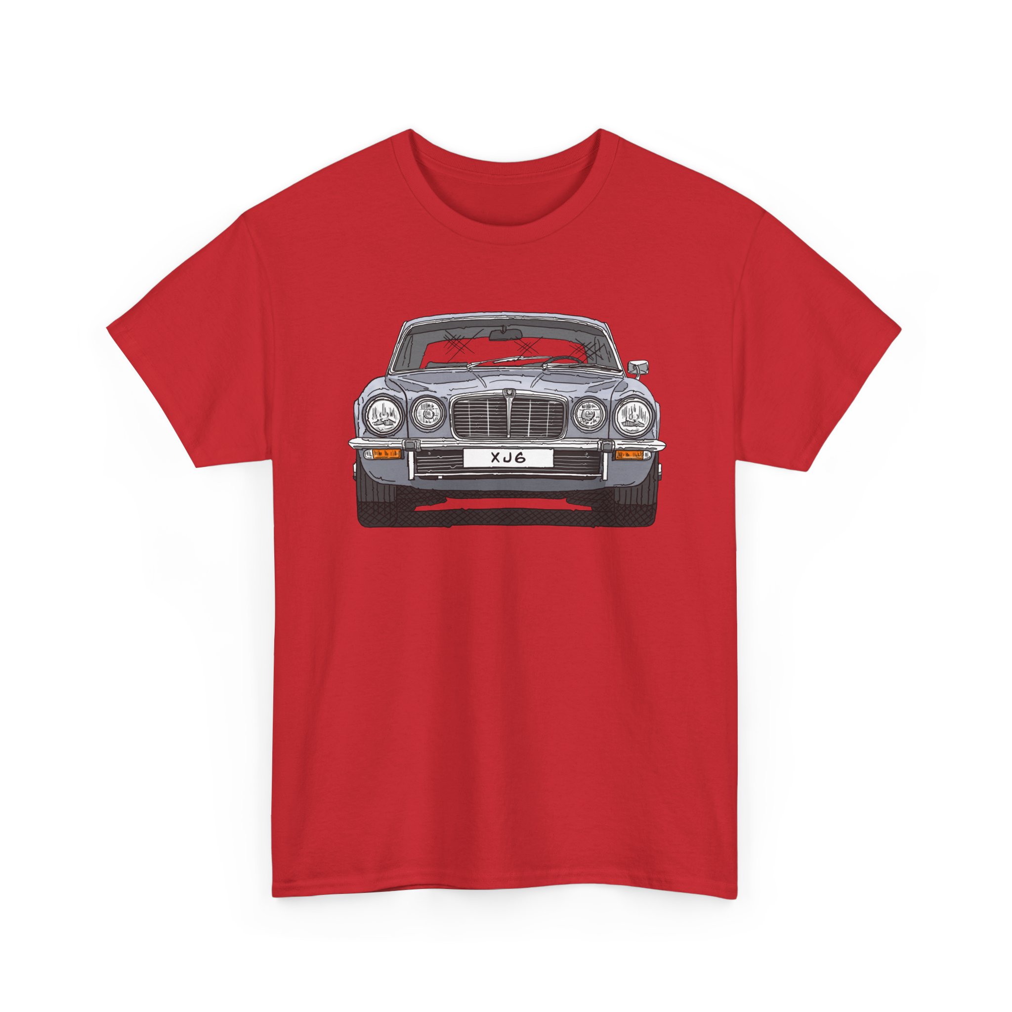 T-Shirt, Jaguar XJ6, Serie 2, Strichzeichnung, Silber, eigenes Kennzeichen möglich – Bild 11