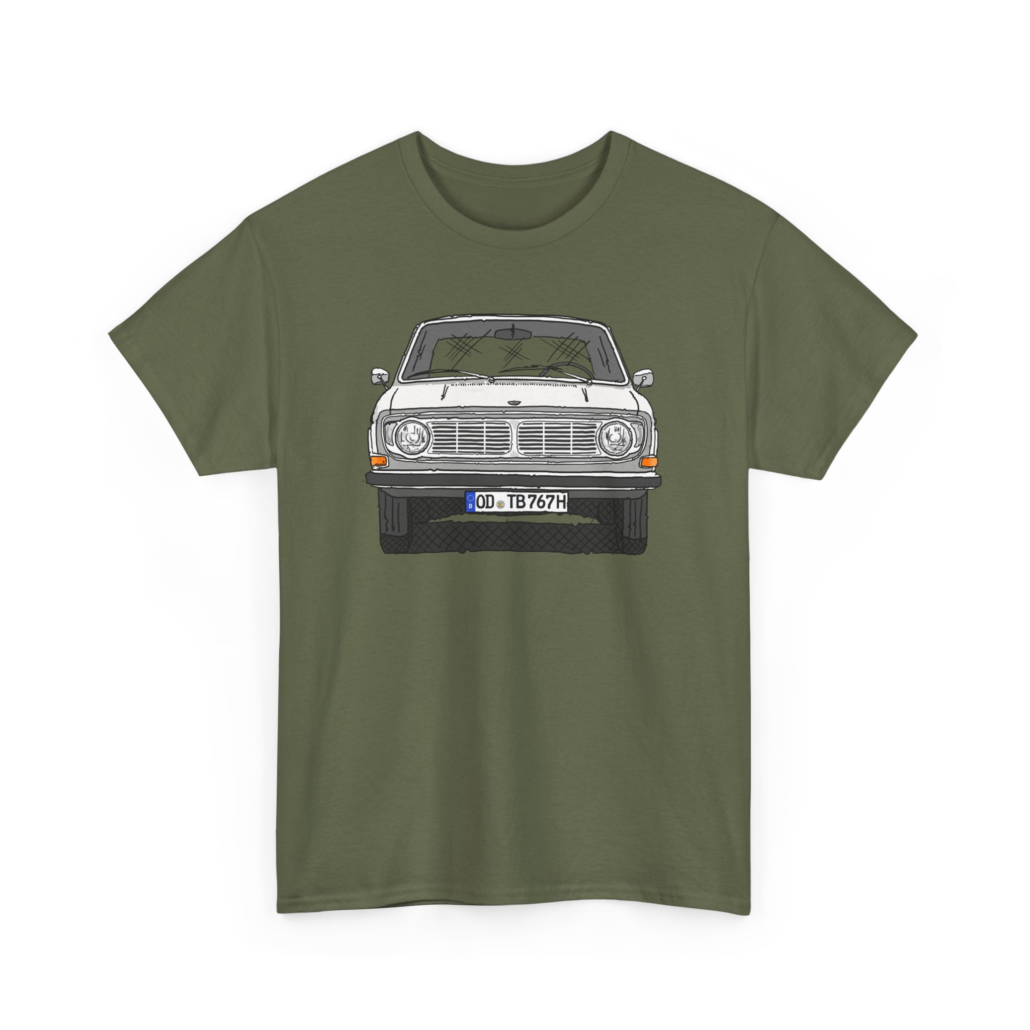 T-Shirt, Volvo 140/142, Strichzeichnung, Weiß, OD TB 767H – Bild 9