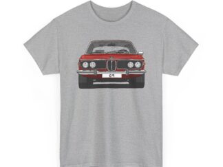 T-Shirt, BMW E9, Strichzeichnung, Rot, eigenes Kennzeichen möglich