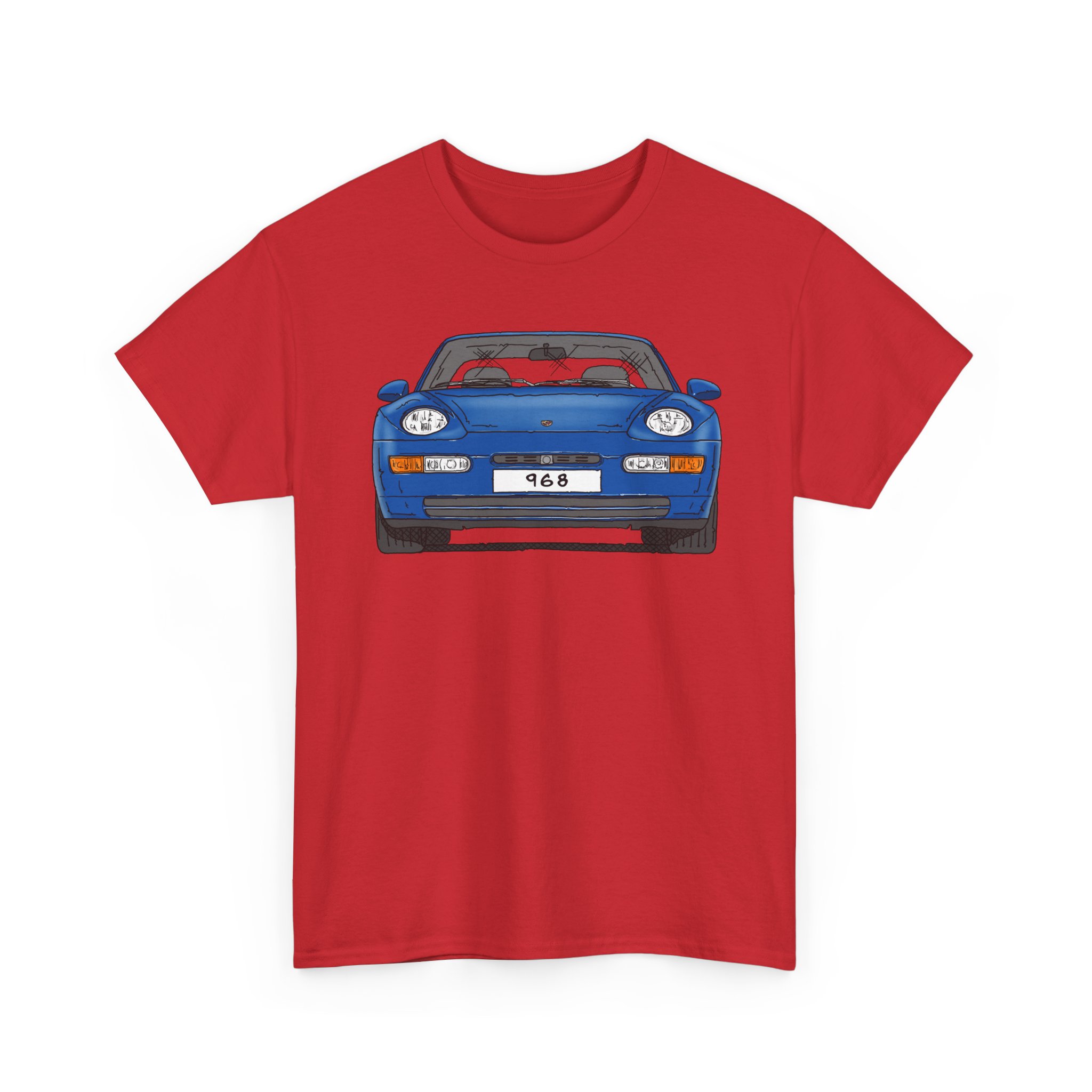 T-Shirt, Porsche 968, Strichzeichnung, Blau, eigenes Kennzeichen möglich – Bild 11