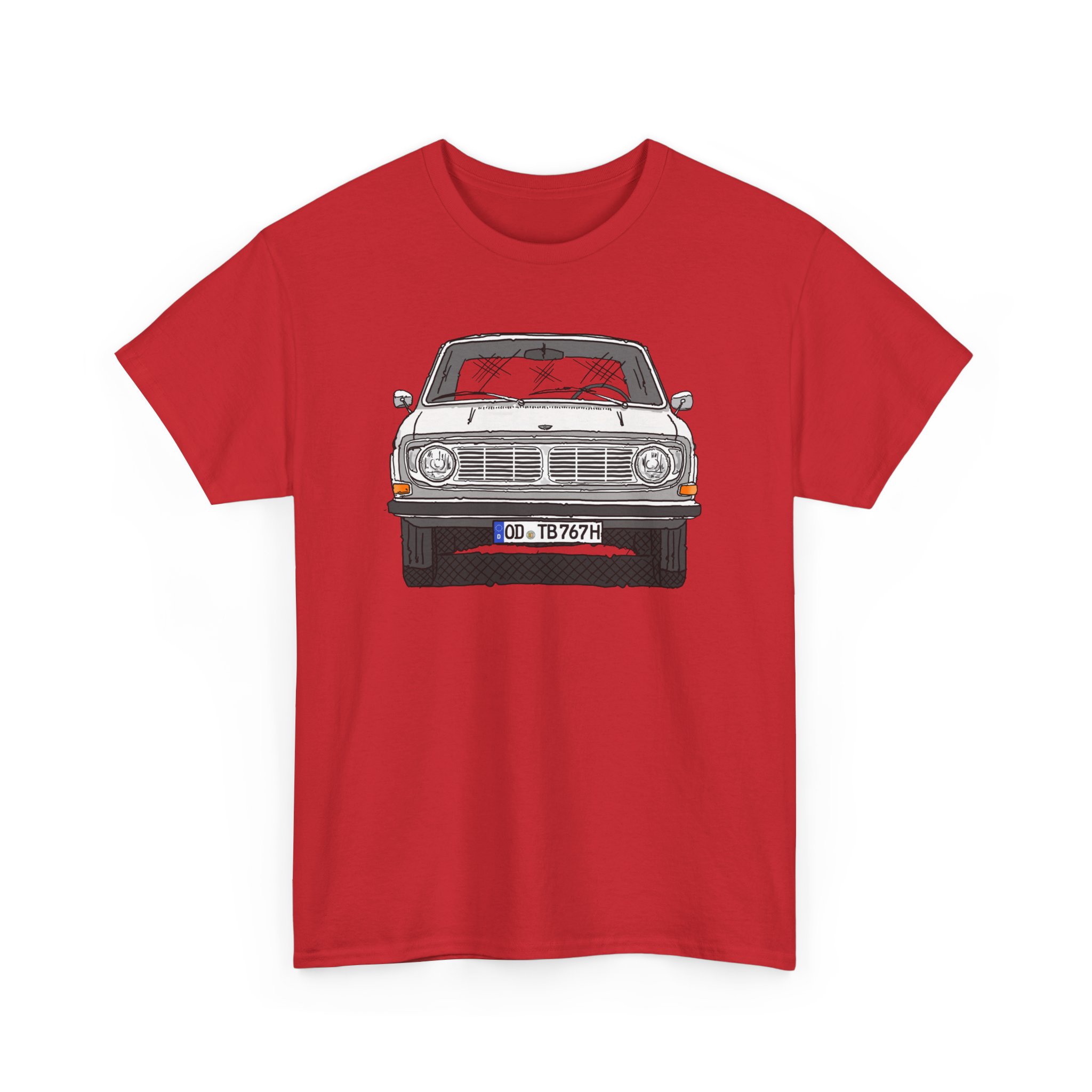 T-Shirt, Volvo 140/142, Strichzeichnung, Weiß, OD TB 767H – Bild 5