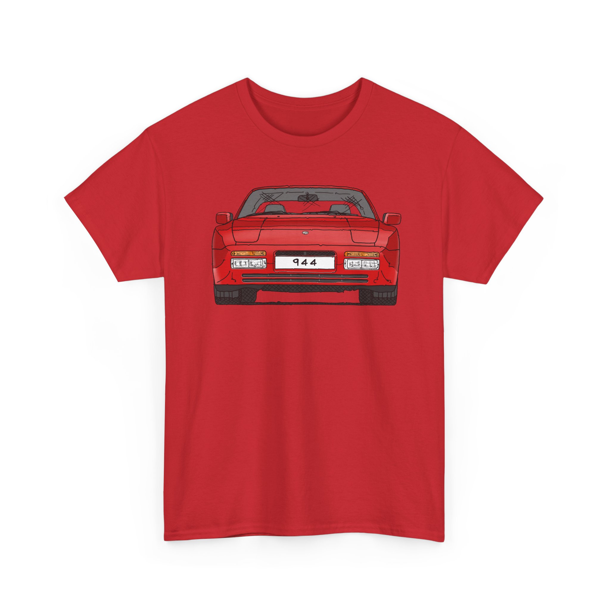 T-Shirt, Porsche 944, Strichzeichnung, Rot, eigenes Kennzeichen möglich – Bild 11