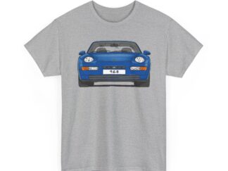 T-Shirt, Porsche 968, Strichzeichnung, Blau, eigenes Kennzeichen möglich