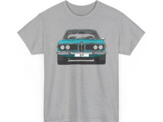 T-Shirt, BMW E9, Strichzeichnung, Türkis, eigenes Kennzeichen möglich