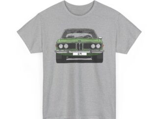 T-Shirt, BMW E9, Strichzeichnung, Hellgrün, eigenes Kennzeichen möglich