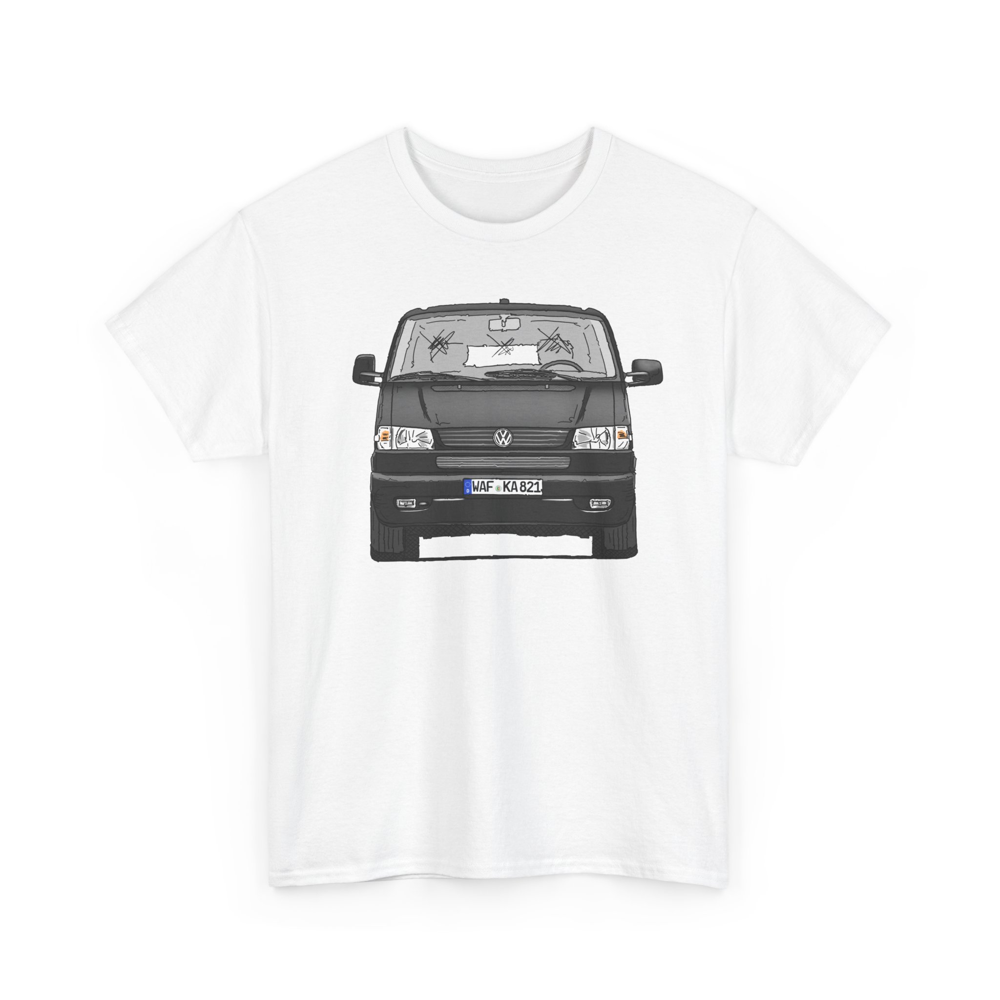 T-Shirt, VW T4 GP, Bulli, Strichzeichnung, Schwarz, WAF KA 821 – Bild 8