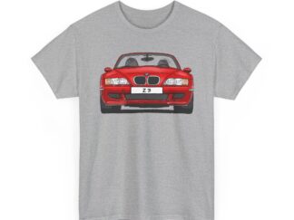 T-Shirt, BMW Z3, Strichzeichnung, Rot, personalisierbar mit Kennzeichen