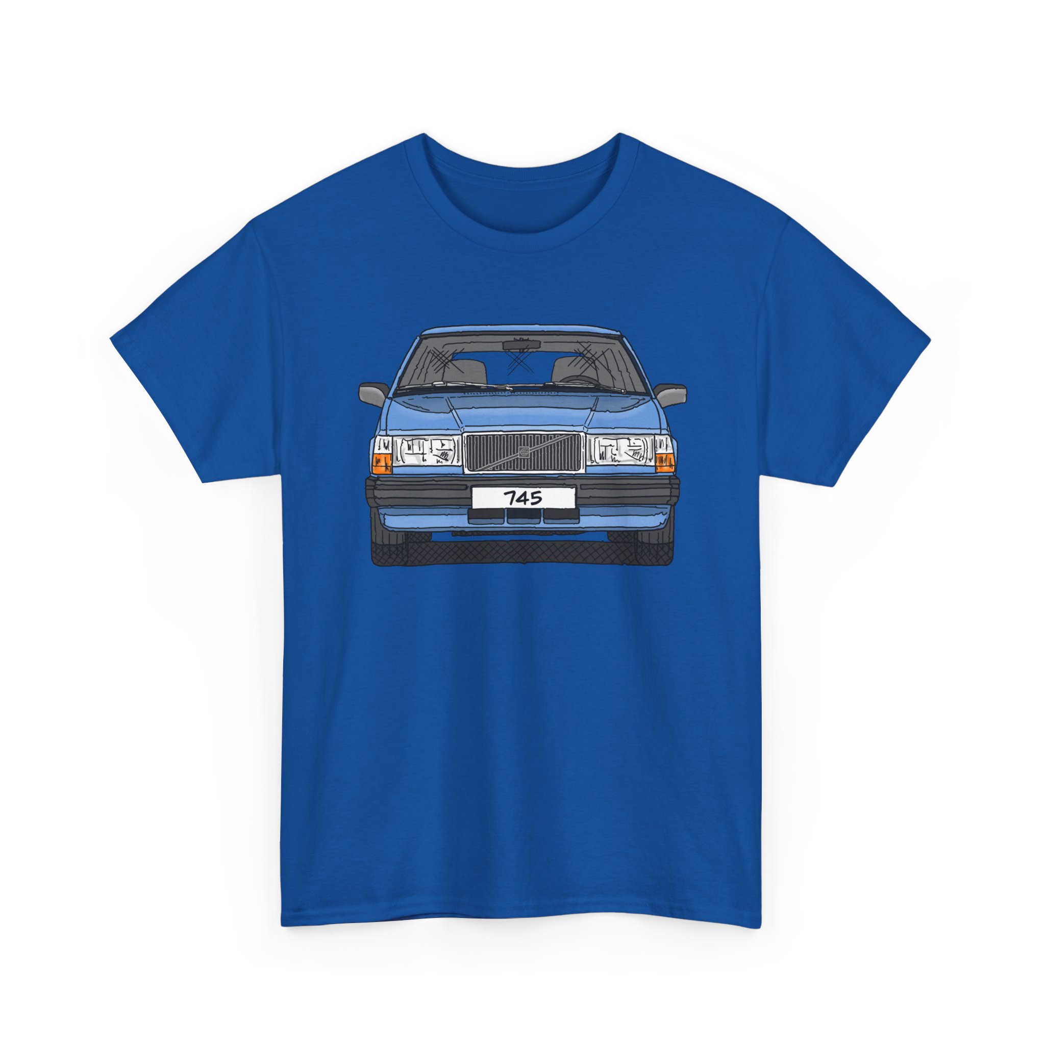 T-Shirt, Volvo 740/745, Strichzeichnung, Hellblau, eigenes Kennzeichen möglich – Bild 8