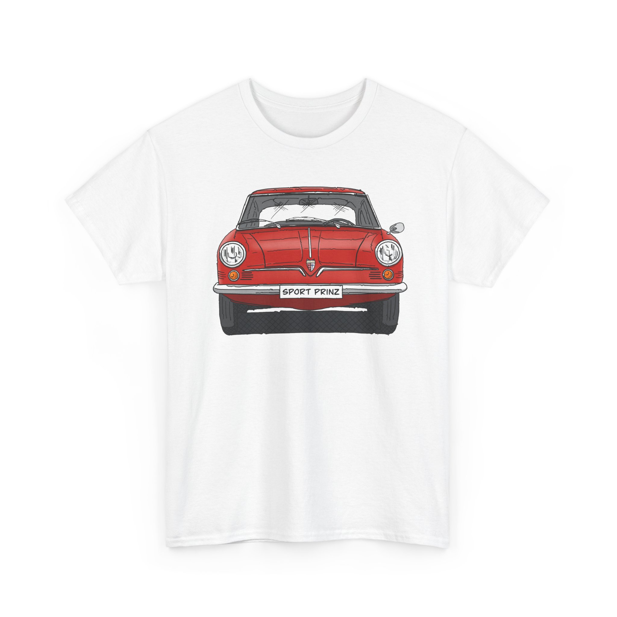 T-Shirt, NSU Sport Prinz, Strichzeichnung, Rot, mit Kennzeichen personalisierbar – Bild 51