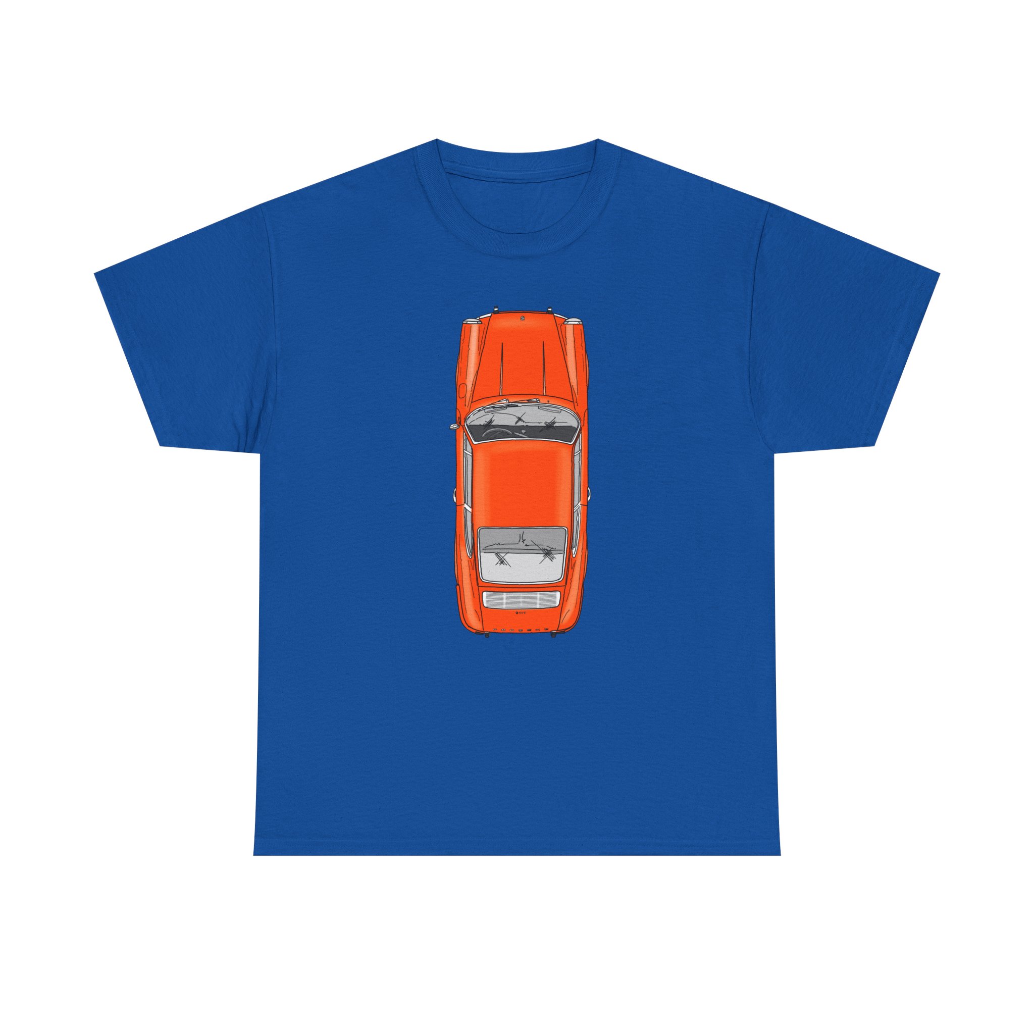 T-Shirt, Porsche 911 Coupé, F-Modell, Ur-Elfer, Top View, Orange – Bild 29