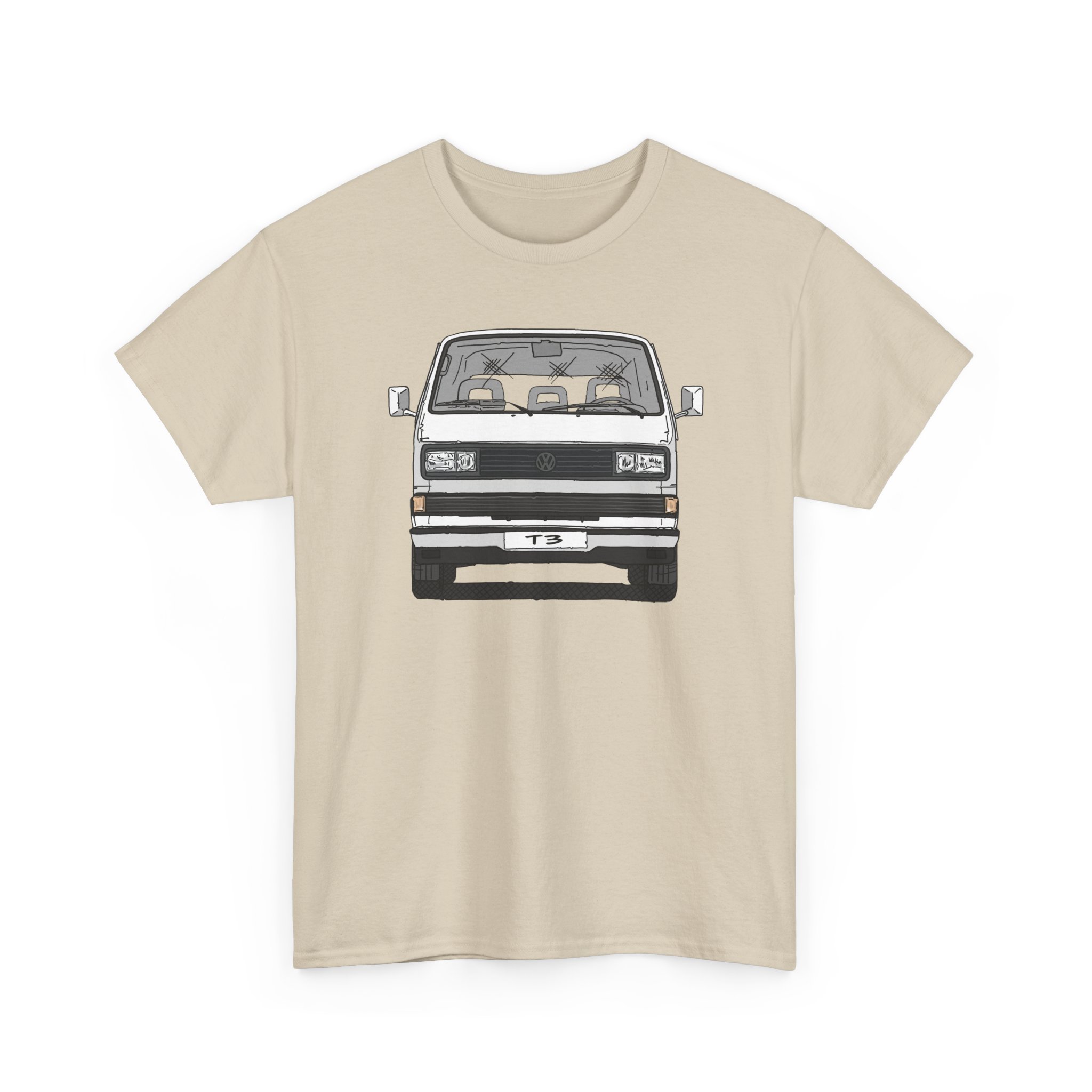 T-Shirt, VW T3, Bulli, VW Bus, Südafrika, Strichzeichnung, Weiß, mit Kennzeichen personalisierbar – Bild 7