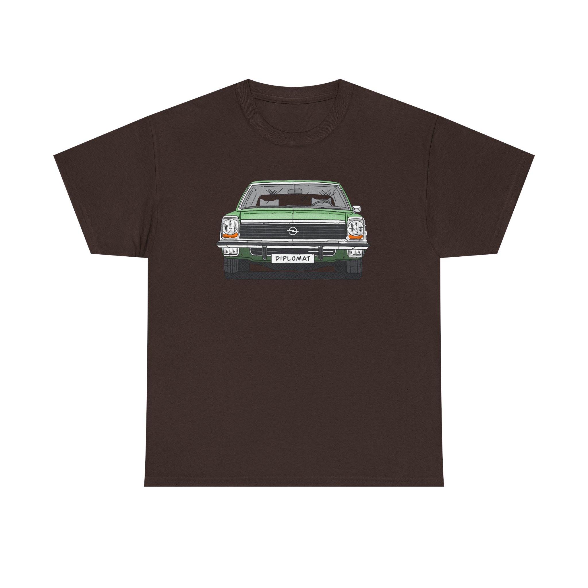 T-Shirt, Opel Diplomat B, Strichzeichnung, Grün, mit Kennzeichen personalisierbar – Bild 5