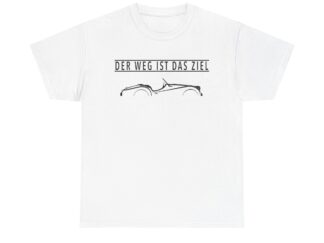 T-Shirt, Triumph TR3, Text DER WEG IST DAS ZIEL, Schwarze Schrift