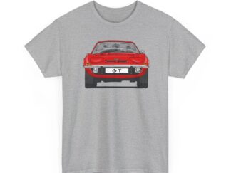 T-Shirt, Opel GT, Strichzeichnung, Rot, mit Kennzeichen personalisierbar