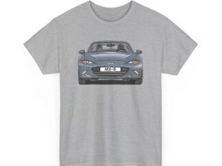 T-Shirt, Mazda MX-5 ND RF, Strichzeichnung, Silbergrau, Front