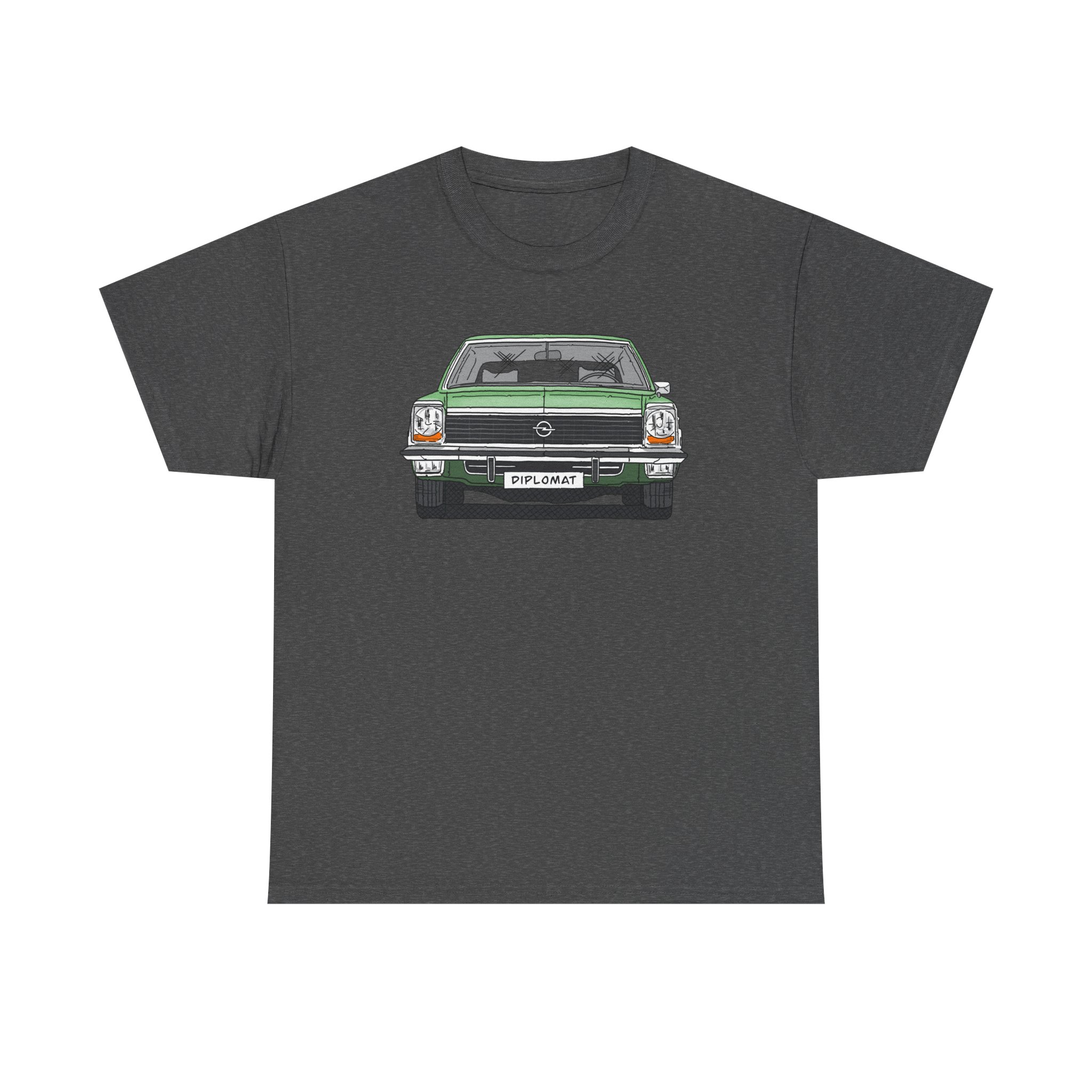 T-Shirt, Opel Diplomat B, Strichzeichnung, Grün, mit Kennzeichen personalisierbar – Bild 9